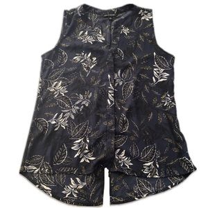 Zac & Rachel Sleeveless Top Blue with floral print.